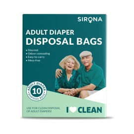 Sirona Adult Diaper Waste Bags, 60 Count, 12.5 x 15 Inch, Oxo-Biodegradable, Discreet, Environment Friendly, Odor Lock, Tamper Proof