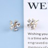 Atentuyi Crystal Flower Stud Earrings Gold Tiny CZ Flower CZ