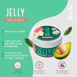 LATINA® | Gel para el Cabello - Jelly Anti Frizz Cabello | Belleza Mujer - Activador de Rizos | Complementar con Tratamiento para Cabello Maltratado |