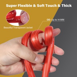 0 Gauge AWG Power Ground Wire Cable 40 Ft Red Translucent, Primary Automotive Battery Welding Electrical Wire Soft CCA Bulk for DIY Car Audio Speaker Amp Solar Marine Generator RV Trailer Inverter