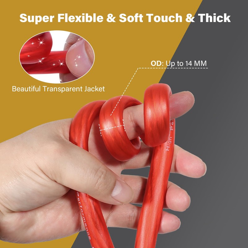 0 Gauge AWG Power Ground Wire Cable 40 Ft Red