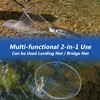 QualyQualy Foldable Pier Fishing Net with Carbon Fiber Telescoping Handle,
