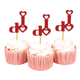Darling Souvenir, Wedding I Do Cupcake Toppers, Party Dessert Decorations - Pack Of 20