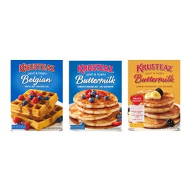 Krusteaz Variety Pack,Belgian Waffle Mix,Buttermilk Pancake Mix,Heart Healthy Buttermilk Pancake Mix