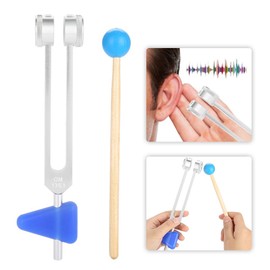 Brrnoo Tuning Fork, OM 136.1 Hz Weighted Tuning Fork Instrument Set Made of Aluminium Alloy for Sound Healing Vibration Therapy for Stress Relief for Musical Standard Instruments Tuner Devices