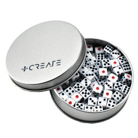 White Dice, 0.3 inch (8 mm), 100 Pieces, Set Case, Mahjong, Board Game (Quantity Guaranteed), Red Eye, Small