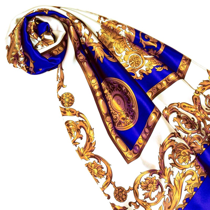 Lorenzo Cana Silk Scarf Elaborately Printed 100% Silk 100 x