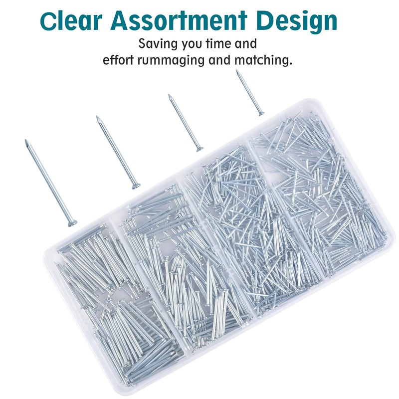Nail for Hanging Pictures Assortment Kit - 650Pcs Small Nails,