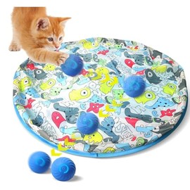 FOUR ANGELS Interactive Cat Toys Ball Fast Rolling in Pouch (Blue) (Blue)