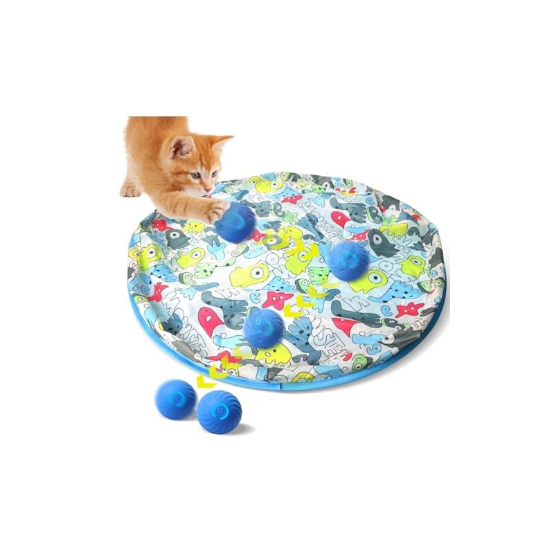 FOUR ANGELS Interactive Cat Toys Ball Fast Rolling in Pouch