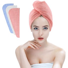 LESHP Microfiber Hair Towel Wraps All Hair Types Lengths 3 pack Quick Dry Soft NEW