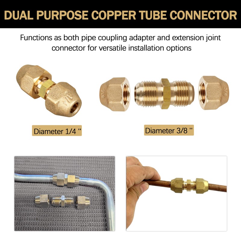 Air Conditioning Pipe Coupling Adapters with Flare Nuts and Connectors