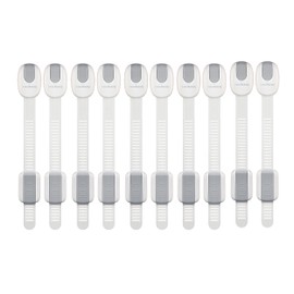 MY AR Store Child Safety Cupboard Lock, Child Safety Strap, 10 Pack Adjustable Cupboard Locks for Children Baby, Child Locks for Kitchen Cabinet Cupboards Fridge Refrigerator Drawer (10, One Size)