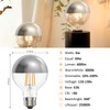 Owilukie Half Silver Chrome Light Bulb 6W (60W Equivalent), Dimmable