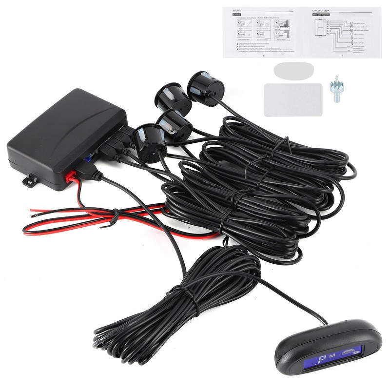 Auto LED Parking Sensor Backup Radar System Buzzing Alarm Weatherproof