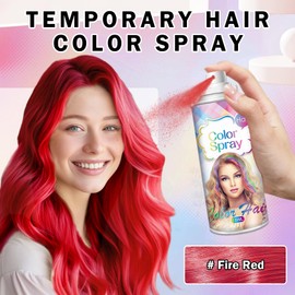 DAMUSI Red Hair Color Spray Temporary for Women,Quick-drying Red Hair Dye that Washes out in 1 Wash for Christmas Party,Crazy Hair Day,120ML (Red Hair Color)