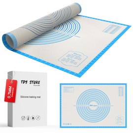 Non-Slip Silicone Baking Sheets - Baking Mat with 0.7mm Thickness - Non-Stick Pastry & Cookie Mat for Kitchen Counter for Rolling Out Dough with Measurements. (Blue, 28 * 20 inches)