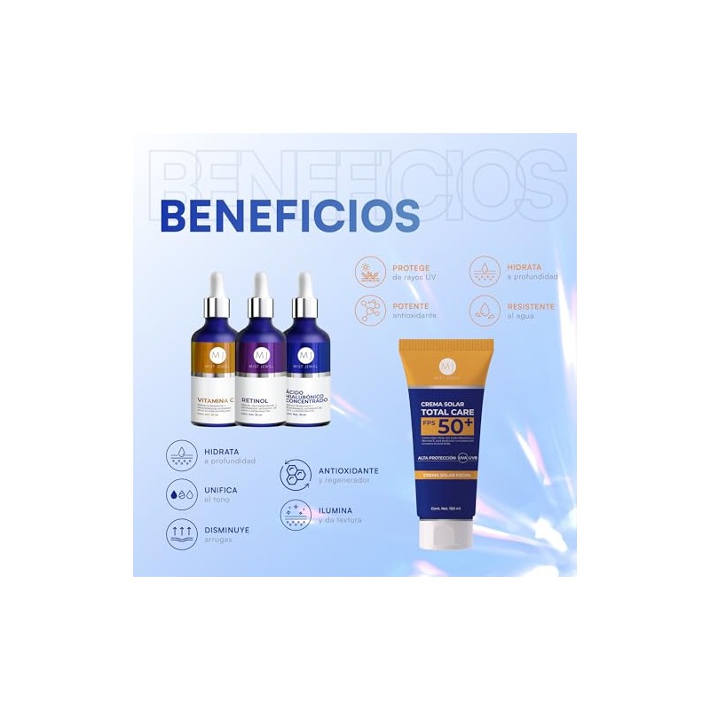 MIST JEWEL Kit Facial Completo Protector Solar FPS50 + 3
