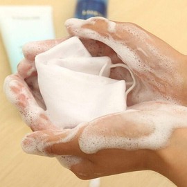 POFET 10 x Foam Nets Exfoliating Mesh Soap Bag Soap Bag Drawstring