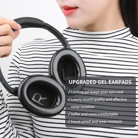 Gel Ear Pads Gel Seals for Bose QuietComfort 45 QC35 QC25 QC15 Cushion Kit Replacement Earpads with Upgraded Memory Foam and Cooling Gel
