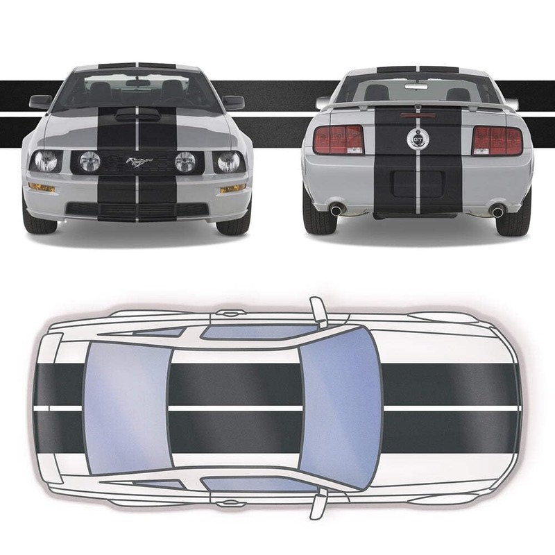 Dual 12" Racing Stripes Air Release Self Healing Vinyl fits