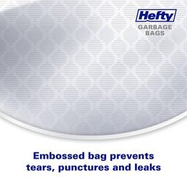 Hefty® Garbage Bags, Ultra Strong Tall 50 Litres White Kitchen, Drawstring, Arm & Hammer odour neutralizer, 28 Bags
