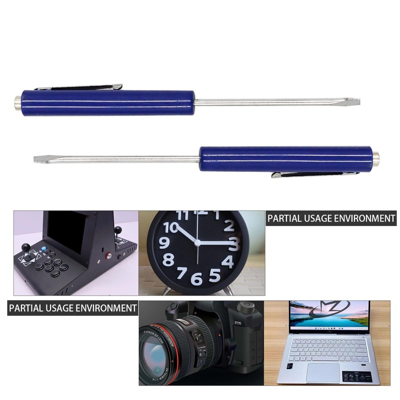 LVOUP Mini Pocket Screwdriver Blue Portable Screwdriver Slotted Screw Driver
