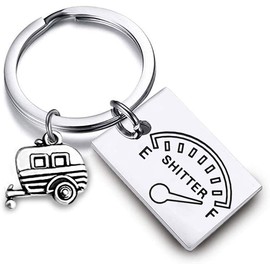 POTIY Shitter's Full Keychain RV Key Chain Christmas Vacation Gift Happy Camper Keychain Redneck Keychain Hillbilly Keychain (Keychain-1)