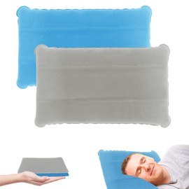 Ledander 2 Pack Ultralight Inflatable Camping Pillows for Sleeping & Travel, Camp Pillow Backpacking for Sleeping, Inflatable Beach Ergonomic Pillows for Camping Hiking Home Sleeping (Sky Blue+Gray)