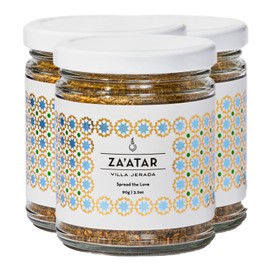Villa Jerada, Za'atar with Hyssop (Zaatar/Zatar/Zahtar), Premium Middle Eastern Spice Blend, 3.2 oz (ZA'ATAR - 3 JARS)