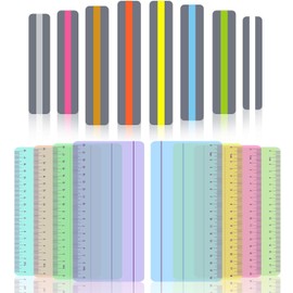 Pack of 16 Dyslexia Overlay Ruler Reading Aid Children, Colourful Bookmarks, Marking Strips, Guided Reading Strips, Coloured Reading Rulers for Teaching (Style 3)