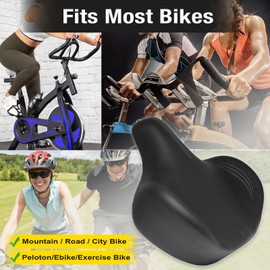 Extra Wide Oversized Bike Seat - Large Bicycle Seat Cushion for Men Women Comfort, Ergonomic Comfortable Padded Bicycle Saddle Replacement Fits Peloton, Stationary, Exercise,City Bike, Ebike(X-Large)