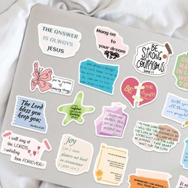 Bible Stickers for Laptop (50 Pieces), Gift for Children, Teenagers, Adults, Boys, Jesus Christian Waterproof Vinyl Stickers for Scrapbooking, Skateboard, Car, Luggage