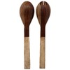 Purpledip Mother of Pearl Decorated Wooden Cooking & Serving Spoon