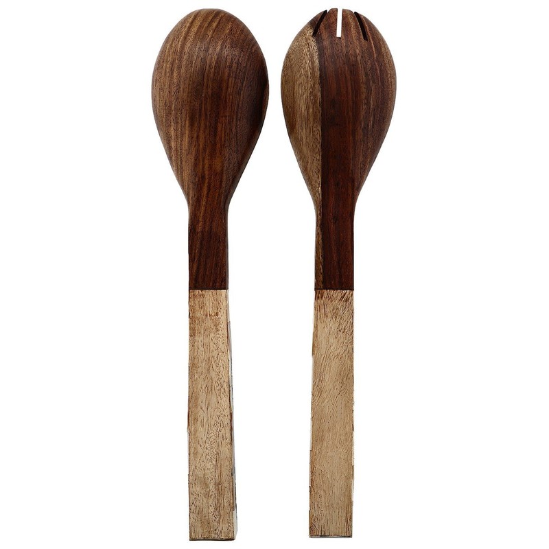Purpledip Mother of Pearl Decorated Wooden Cooking & Serving Spoon