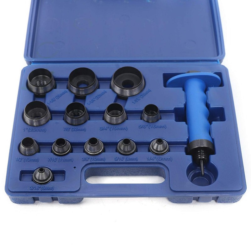 14 PCS Hollow Punch Tool Set, Leather Kit Gasket Hole