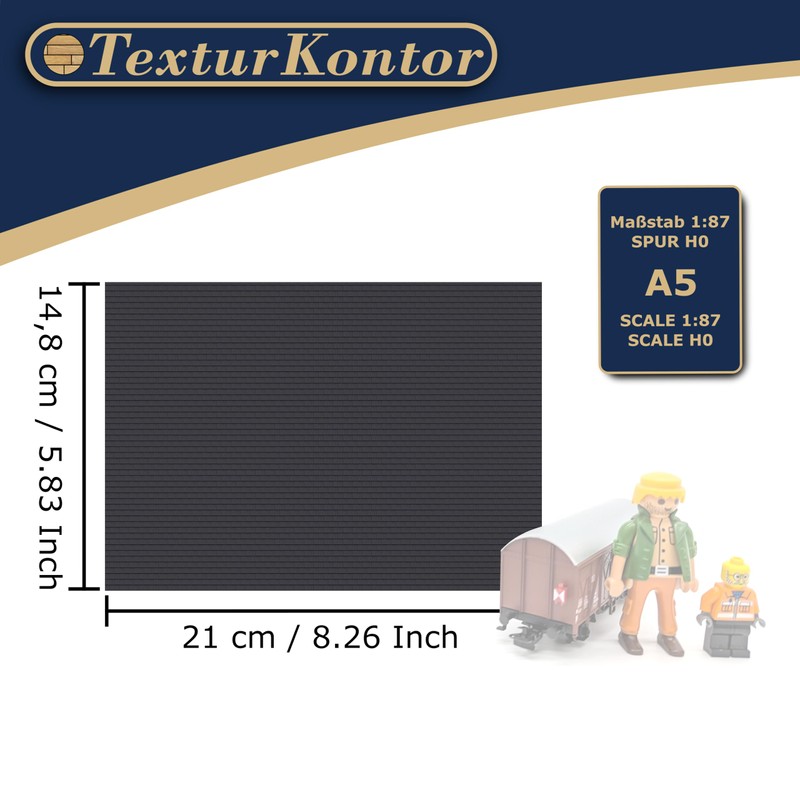 3 Sheets Self-Adhesive Decorative Film Roof Tiles for Model Making