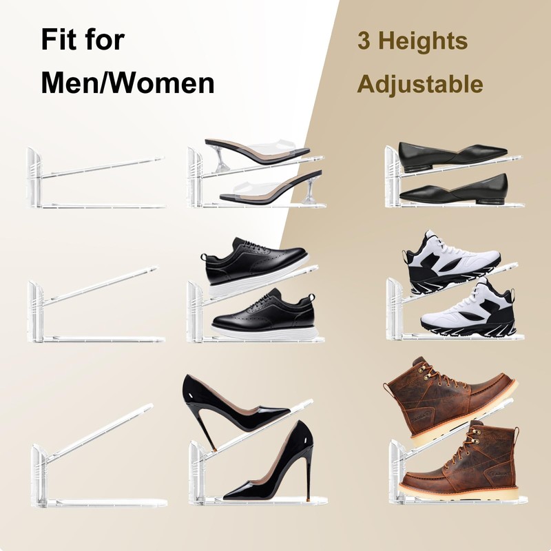 Copidrum 12Pack Shoe Slots Organizer for Closet Shoe Stacker Shoe