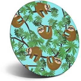 Destination Vinyl ltd Magnet for Refrigerator, Fridge - Cute Hanging Sloth Cartoon Sloths for Office, Cabinet and Whiteboard, Magnetic Stickers, 44779