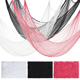 Peryiter 6 Pack Halloween Creepy Cloth Spooky Fabric Cloth Pink Black White 72 x 30 inch Creepy Halloween Gauze Decor for Indoor or Outdoor House Wall Yard Doorways Party Decorations Supplies