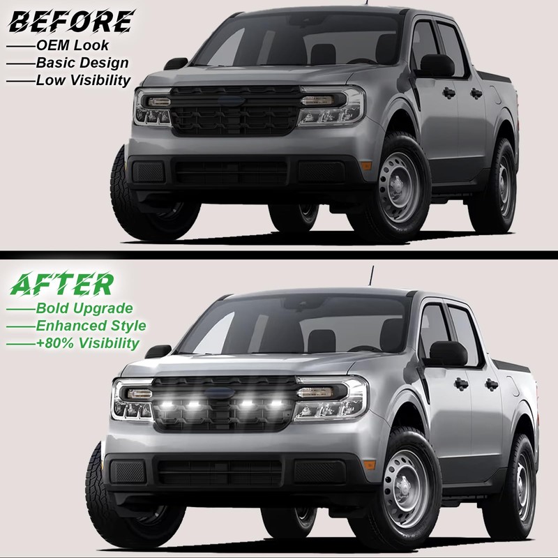 Front Grille Lights for 2022-2024 Ford Maverick XL XLT Lariat