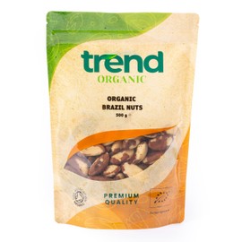 Trend Organic Brazil Nuts: Wholesome Snacking for Adults and Kids, Baking, and Nutrient-Rich Recipes - High Fibre, High Protein - Certified Organic, Vegan, Non-GMO, No Preservatives, Raw, 500g