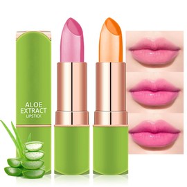 Jelly Color Changing Lipstick Queen,Mood Moisturizer Long Lasting Lip Care Lip Balm Magic Waterproof Lip Gloss Glossly Makeup Lipstick Set for Women (2pc 01#&03#)