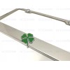 License Plate Frame 3D QUADRIFOGLIO Emblem Stainless Steel Chromed License
