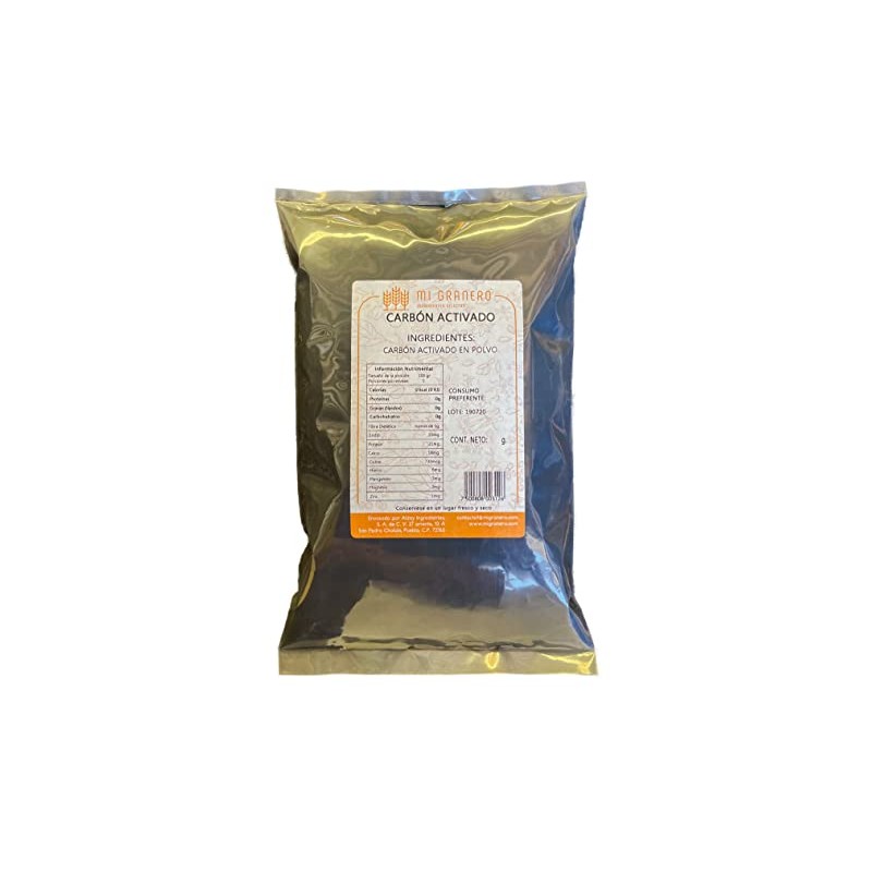 Carbón Activado Vegetal Coco Grado Alimenticio 500 gramos