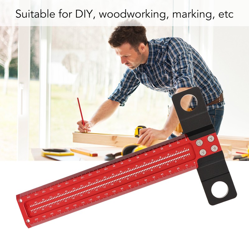 T Square Aluminum Alloy Carpenter Square Ruler Clear Scale Scriber