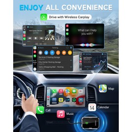 Jemluse Jemluse Wireless CarPlay Adapter, Fast Stable Zero Latency 5Ghz WiFi Bluetooth Auto Connection, Wireless Control Plug & Play Car Play Dongle for Apple, Fit for iPhone iOS 10+ & Cars from 2016Black+