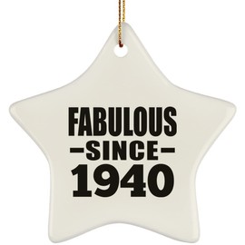 Designsify Christmas Tree Ornaments - Xmas Decorations Gifts - 84th Birthday Fabulous Since 1940, Star Ornament - for Anniversary Thanksgiving Day Party, to Men Women Him Her Friend Mom Dad Wife