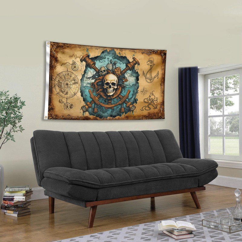 Pirate Flag 90 x 150 cm with Eyelets - Large