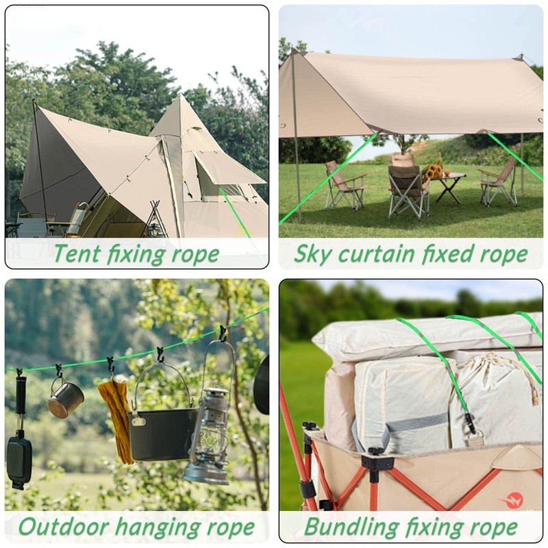 HOOPOE Guy Ropes Camping, Tent Ropes, Pack of 12 Guy
